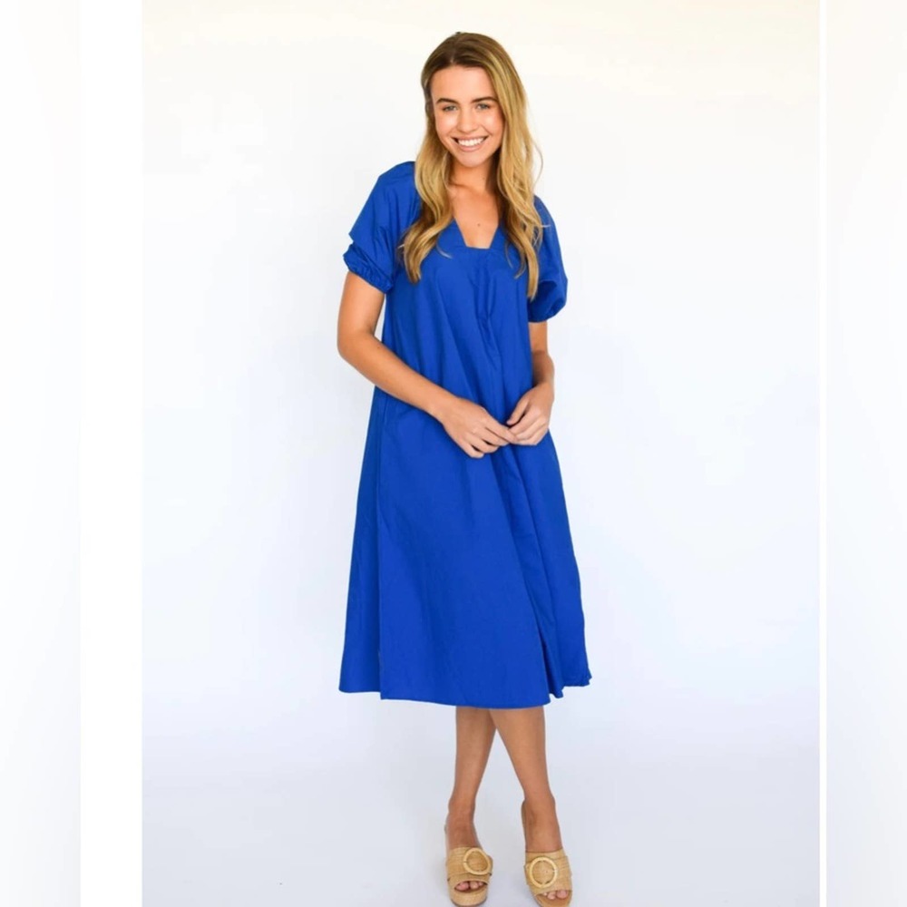 Never A Wallflower Cerulean Blue Marakesh Midi Dress Women’s size XS NWT